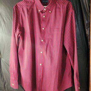 Mason James Red Checkered Long Sleeve Dress/Casual Button Up Size Large